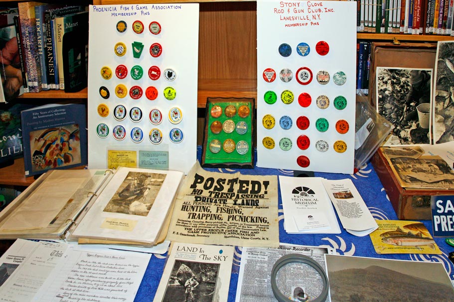 Sporting Clubs memorabilia at the Jerry Bartlett Angling Collection at the Phoencia Library